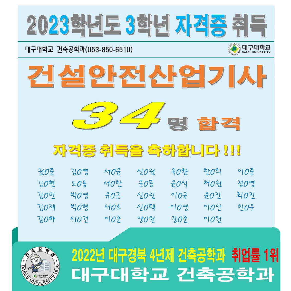 2023학년도 3학년 자격증 취득 현황