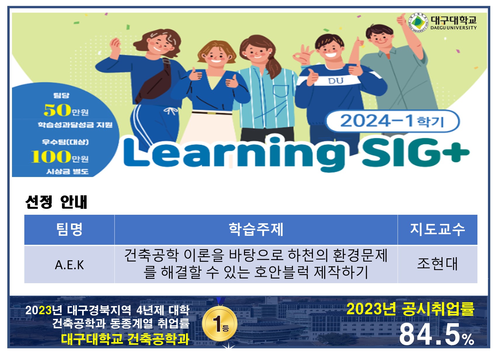 [대학혁신]2024-1학기 Learning SIG+ 선정 안내